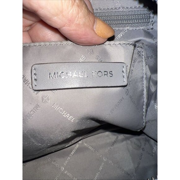 Michael Kors Kathy Gray Quilted Satchel Shoulder Tote Handbag - Picture 13 of 14